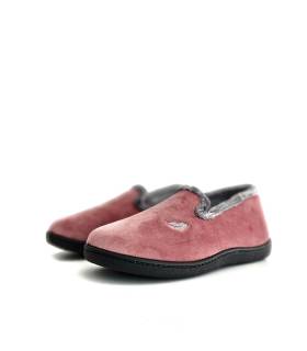 zapatillas casa mujer Plumaflex azul rosas