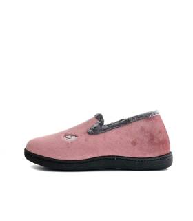 zapatillas invierno mujer cómodas rosa, vista de perfil