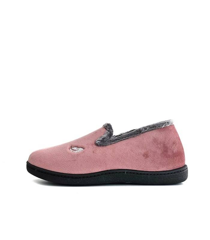zapatillas invierno mujer cómodas rosa, vista de perfil
