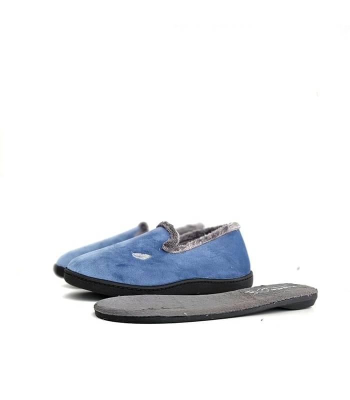 zapatillas casa plantilla extraíble azul