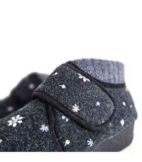 zapatillas casa lana mujer, detalle del tejido