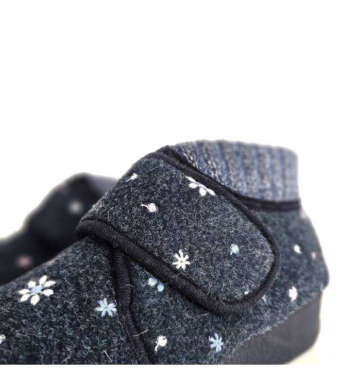 zapatillas casa lana mujer, detalle del tejido