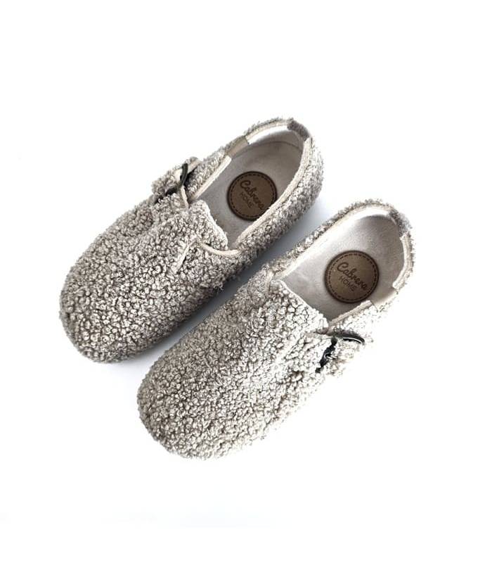 zapatillas mujer casa confort beige, vista superior