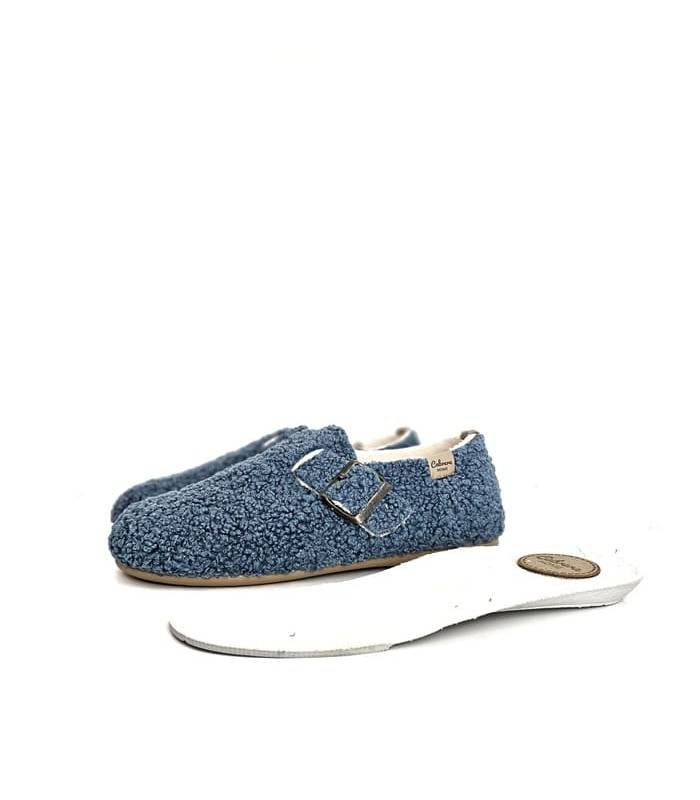 zapatillas casa borreguito mujer azul