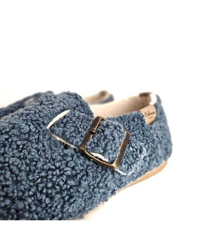 zapatillas mujer invierno hebilla azul