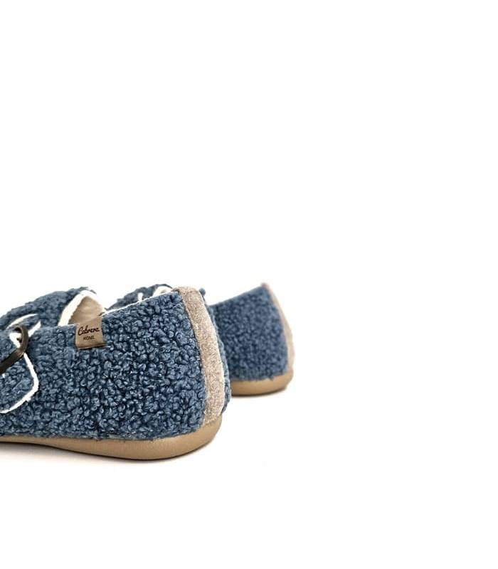 calzado mujer borreguito invierno azul, trasera