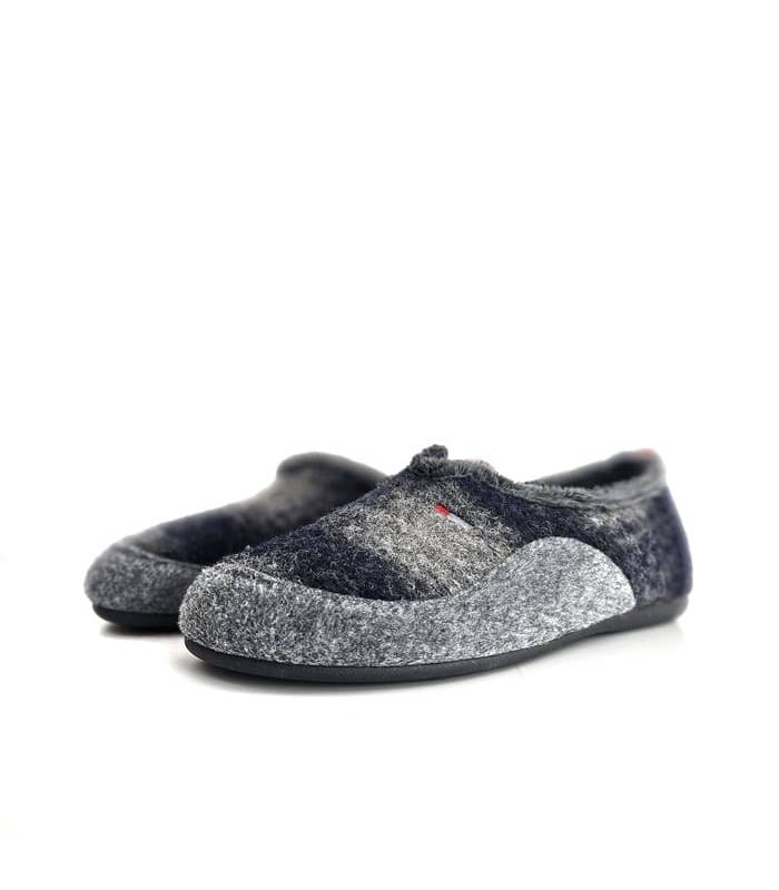 zapatillas casa invierno hombre Cabrera grises vista frontal