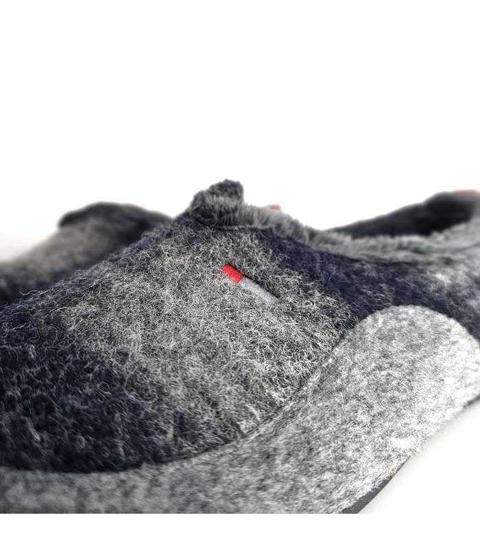 detalle tejido jaspeado gris azul zapatillas casa Cabrera hombre