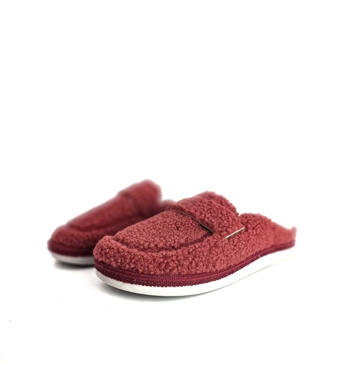 Zapatillas casa mujer mocasín Salvi color teja vista lateral