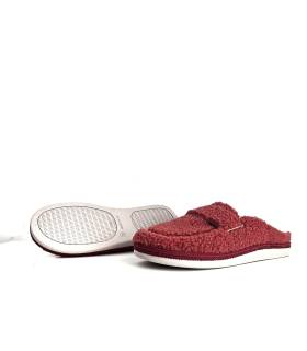 Zapatillas casa mujer mocasín Salvi color teja suela antideslizante