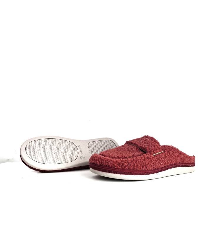 Zapatillas casa mujer mocasín Salvi color teja suela antideslizante