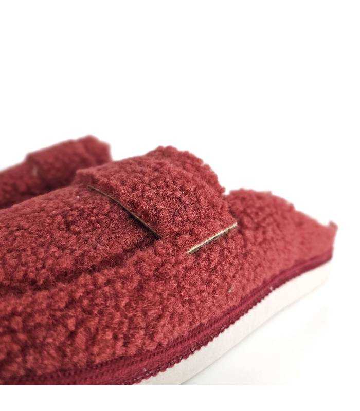 Zapatillas casa mujer mocasín Salvi color teja detalle borreguito