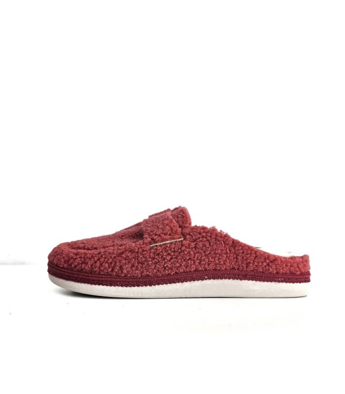 Zapatillas casa mujer mocasín Salvi color teja perfil