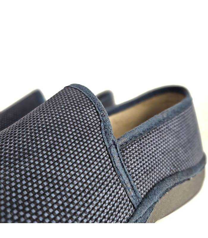 detalle tejido zapatillas casa hombre Salvi Confort azul invierno
