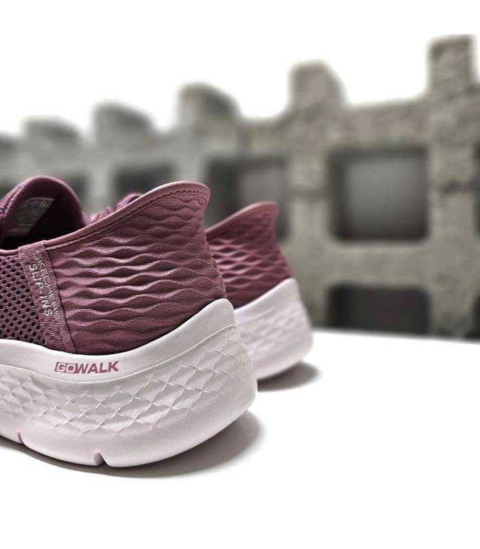 Deportivas mujer cómodas Skechers Go Walk Flex rosa trasera