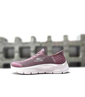 Deportivas mujer Skechers Go Walk Flex rosa vista lateral