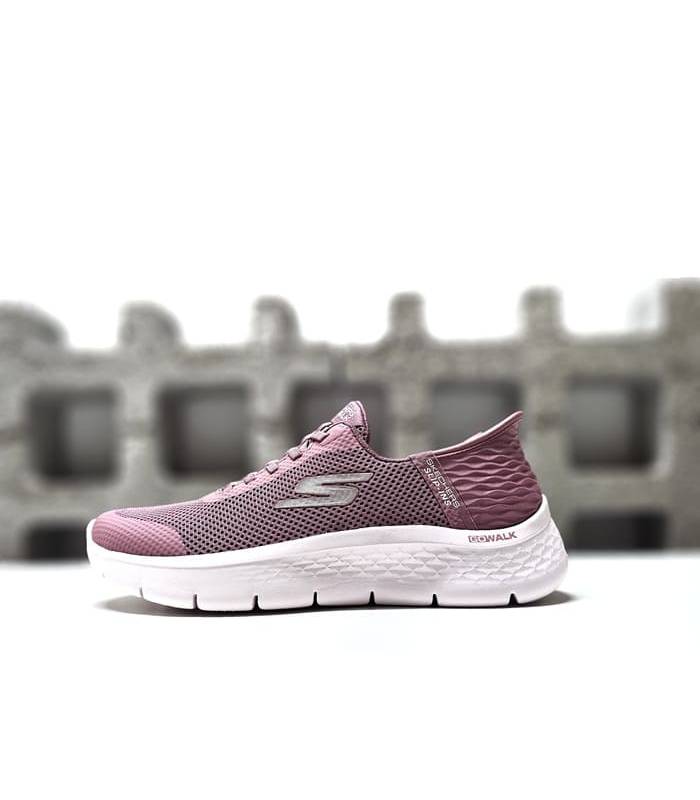 Deportivas mujer Skechers Go Walk Flex rosa vista lateral