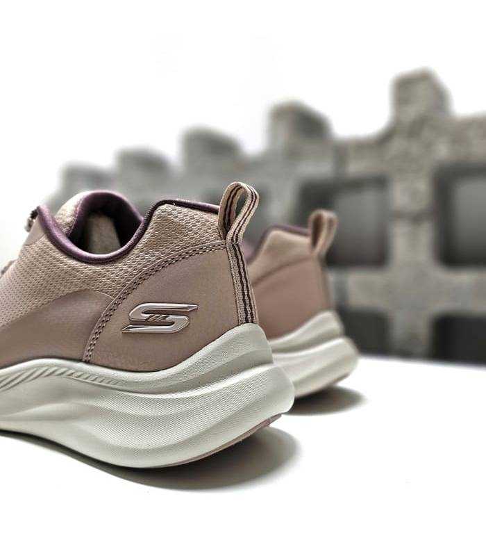 zapatillas deportivas mujer Skechers Bobs Moda Flex rosa claro talón cómodo