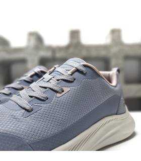 zapatillas Skechers Bobs Moda Flex azul claro detalle cordones y tejido transpirable