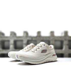 zapatillas deportivas mujer Skechers Arch Fit 2.0 Big League beige para caminar