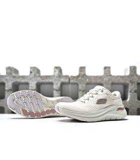 zapatillas Skechers Arch Fit 2.0 Big League mujer beige suela flexible con tracción