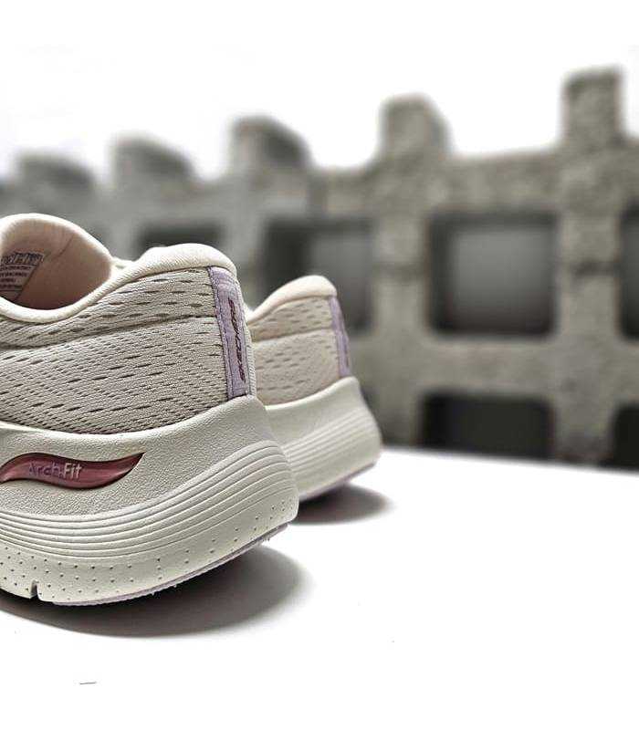 zapatillas Skechers Arch Fit 2.0 Big League mujer beige talón amortiguado