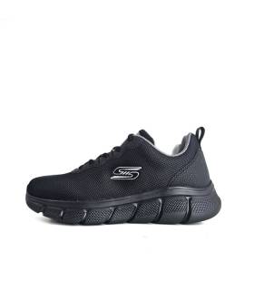 zapatillas skechers hombre negras deportivas con suela flexible