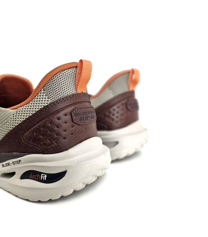 heel pillow skechers slip-ins hombre taupe