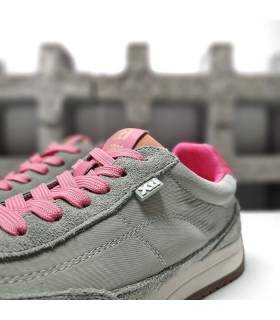 zapatillas xti verde detalle cordones rosa