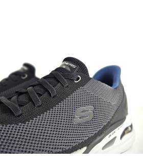 detalle knit zapatillas skechers arch fit negro