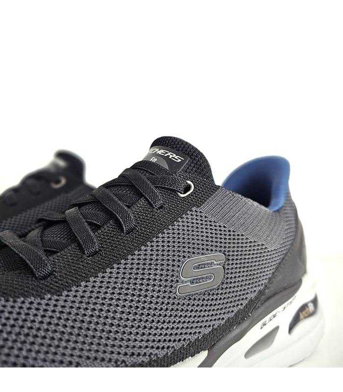 detalle knit zapatillas skechers arch fit negro
