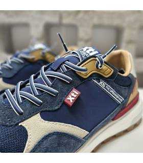 zapatillas XTI hombre verano azul, detalle de cordones