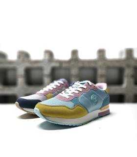 comparativa de dos colores de las zapatillas colorids para mujer de Xti, turquesa o gris