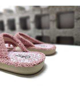vista trasera de zapatillas casa frescas verano mujer de Cabrera rosa