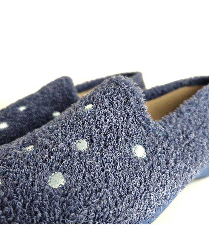 zapatillas casa verano frescas rizo, detalle del tejido
