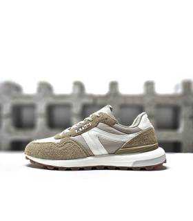 zapatillas beige blancas hombre perfil lateral