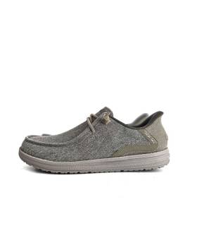 zapatos casuales skechers kaki hombre perfil