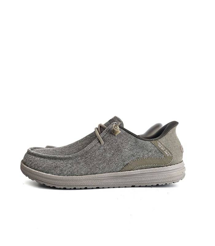 zapatos casuales skechers kaki hombre perfil