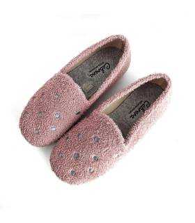 zapatillas casa rizo mujer Cabrera rosa comodas, vista superior