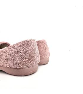 zapatillas casa cerradas mujer verano rosas, vista trasera