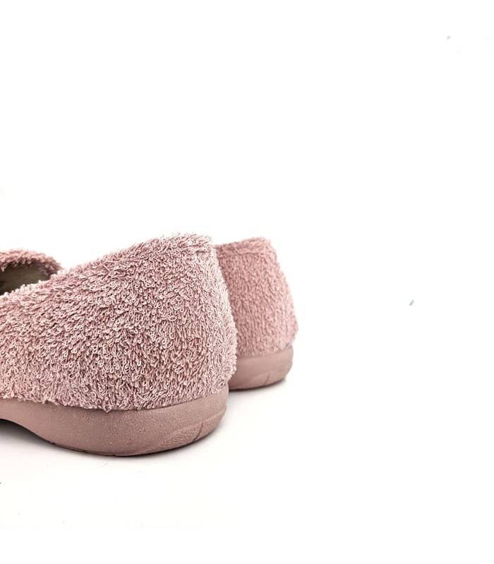 zapatillas casa cerradas mujer verano rosas, vista trasera