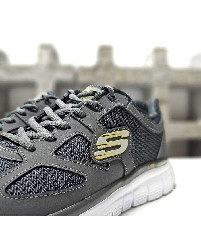 zapatillas skechers transpirables hombre gris