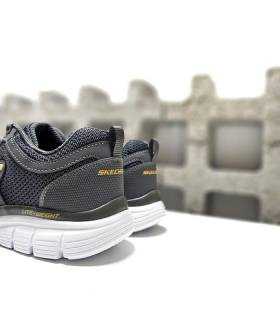 zapatillas skechers uso diario gris, trasera