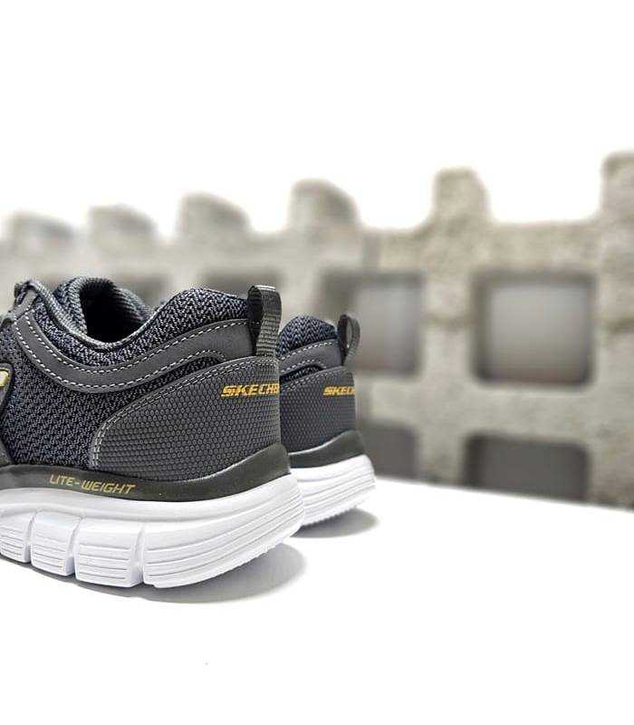 zapatillas skechers uso diario gris, trasera