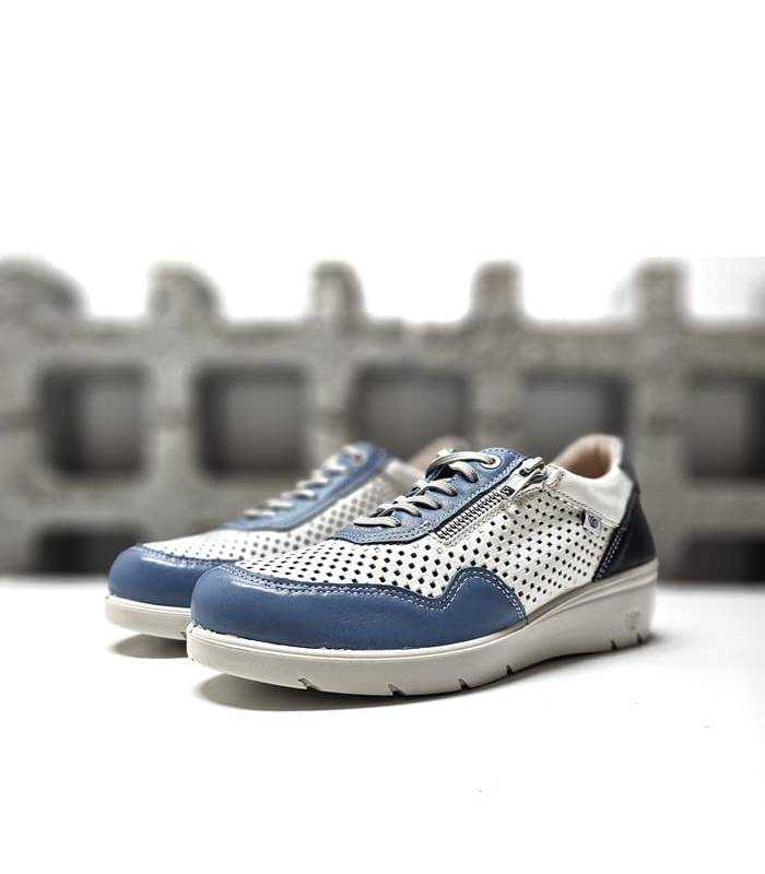 zapatos deportivos cuña baja Laura Azaña azul
