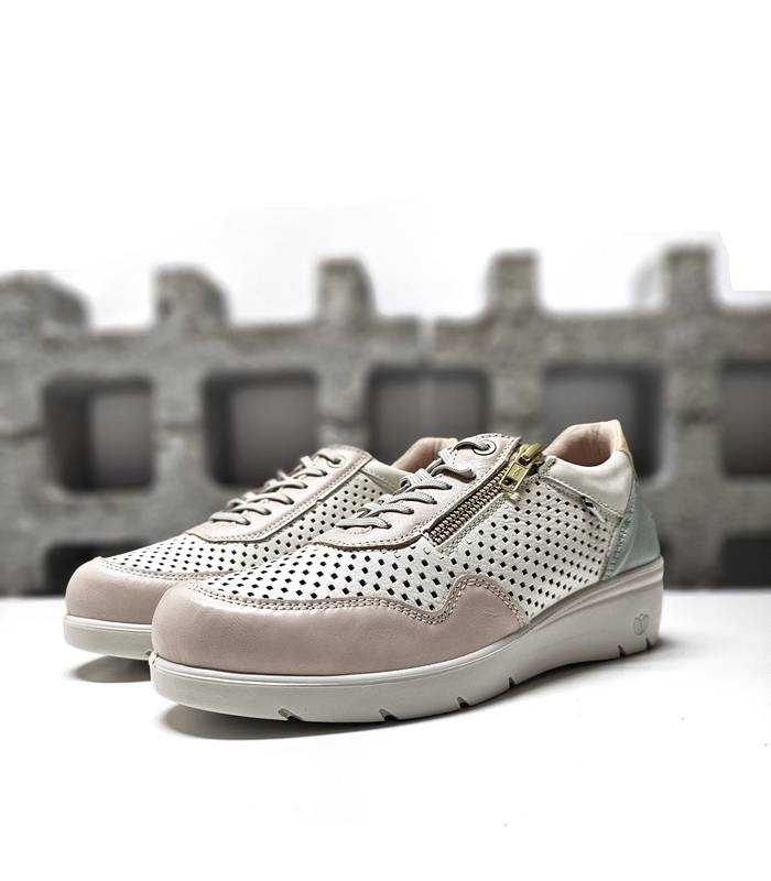 zapatos deportivos piel perforada mujer Laura Azaña rosa