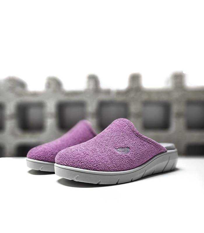 zapatillas casa Plumaflex destalonadas mujer verano rizo rosa