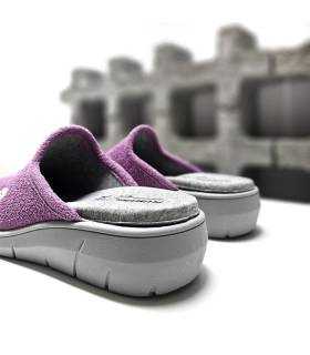 zapatillas casa rosas Plumaflex destalonadas abiertas por detrás