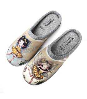 Zapatillas casa mujer Plumaflex diseño hadas, vista superior