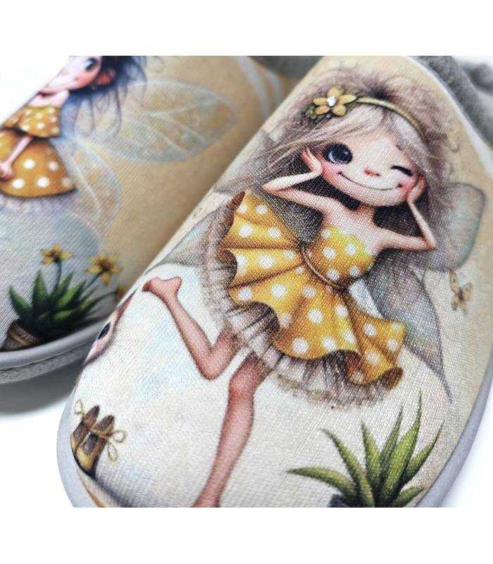 Zapatillas Plumaflex mujer dibujos hadas algodón